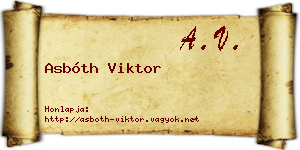 Asbóth Viktor névjegykártya